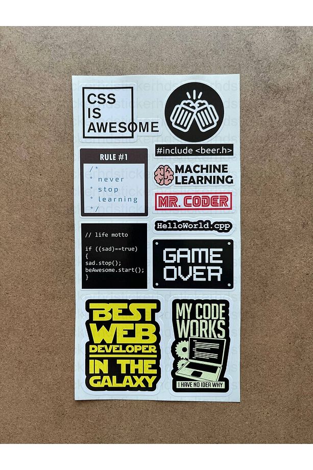 60 Adet Yazılım & Yazılımcı Software Developer Laptop Notebook Tablet Etiket Sticker Set P59 - 5
