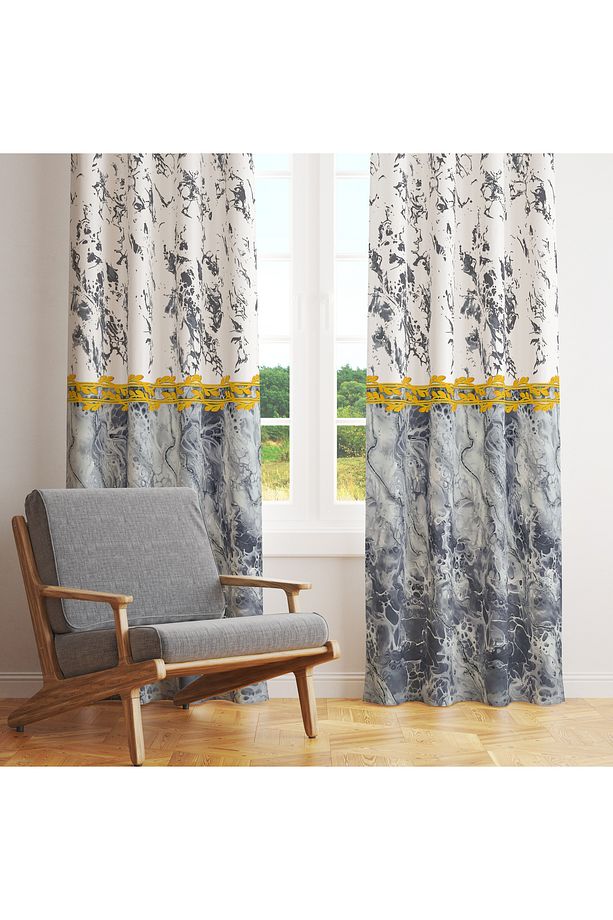 Soyut Mermer Desenli Fon Perde – Modern & Şık Dokunuş 140x260 CM Tek Kanat - 1