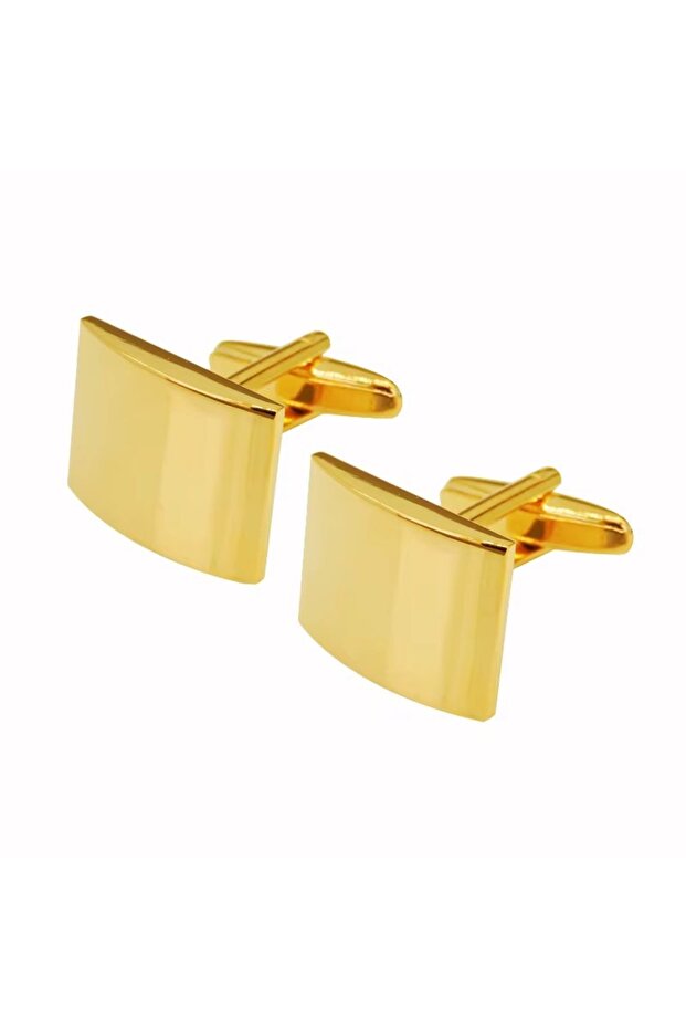 Shirt buttons, BN019, rectangular pattern, Gold - 1