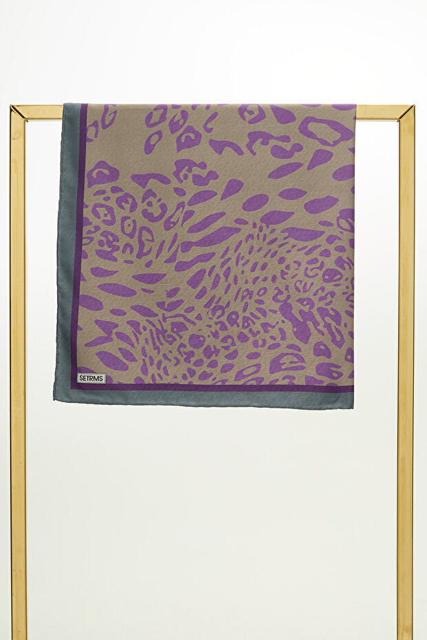Çerçeveli Leopar Eşarp - 3
