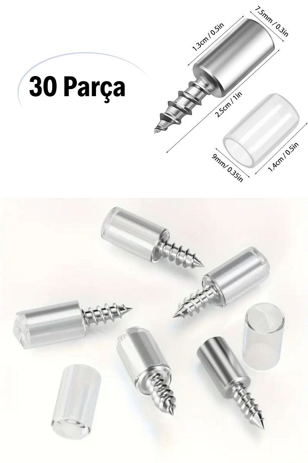 ® 30 Adet Dayanıklı Metal Raf Tutucu Raf Pimi - 6