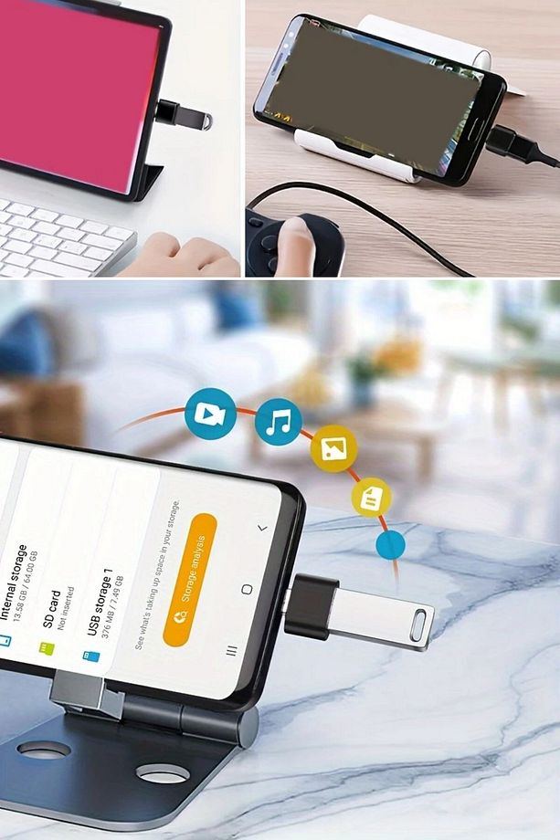 ® 1 Adet Usb to C Adaptor Dişi Çevirici Dönüştürücü Adaptör - 2