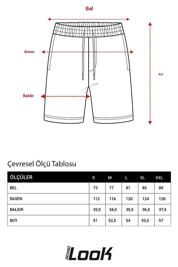 Beli Lastikli Torba Cepli Şort Lacivert - 7