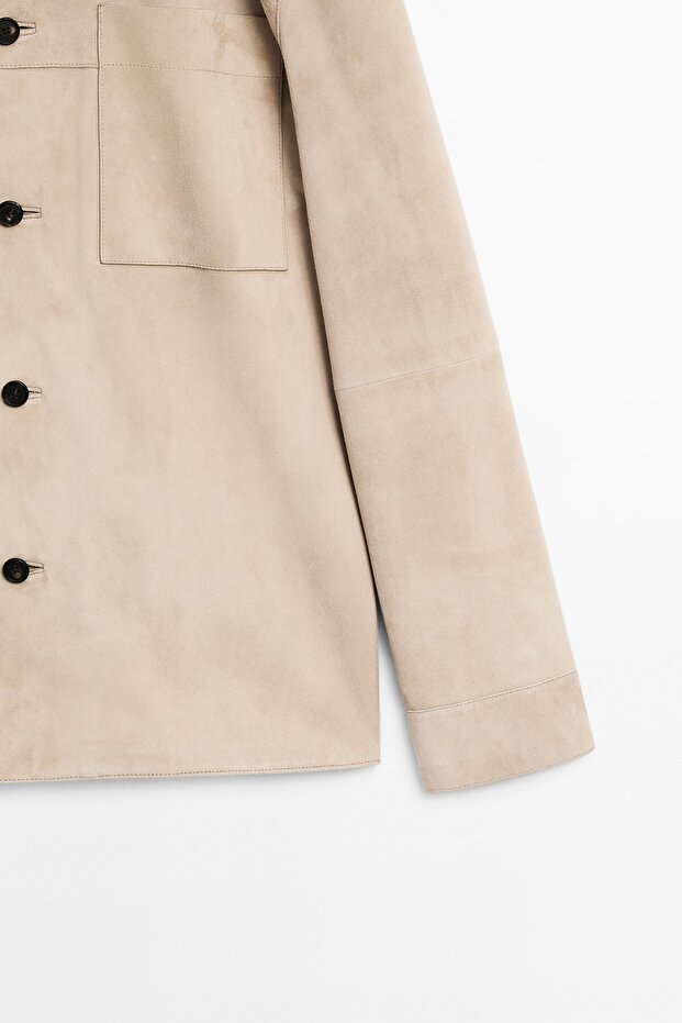 Süet deri ince ceket - 7