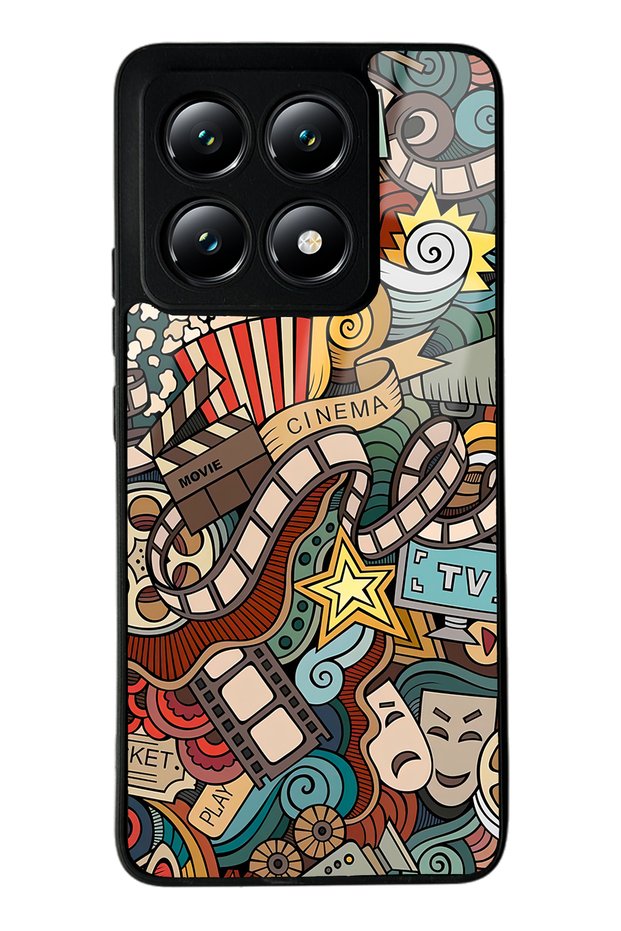 Xiaomi Mi 14t Glossy Phone Case with Retro Cinema Design