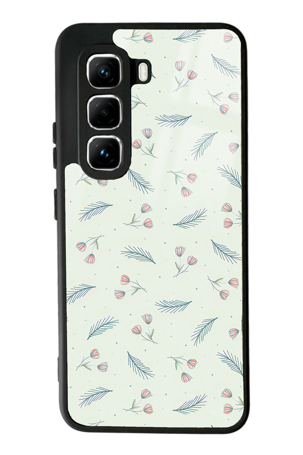 Infinix Hot 50 Pro Glossy Phone Case with Green Leaf Design