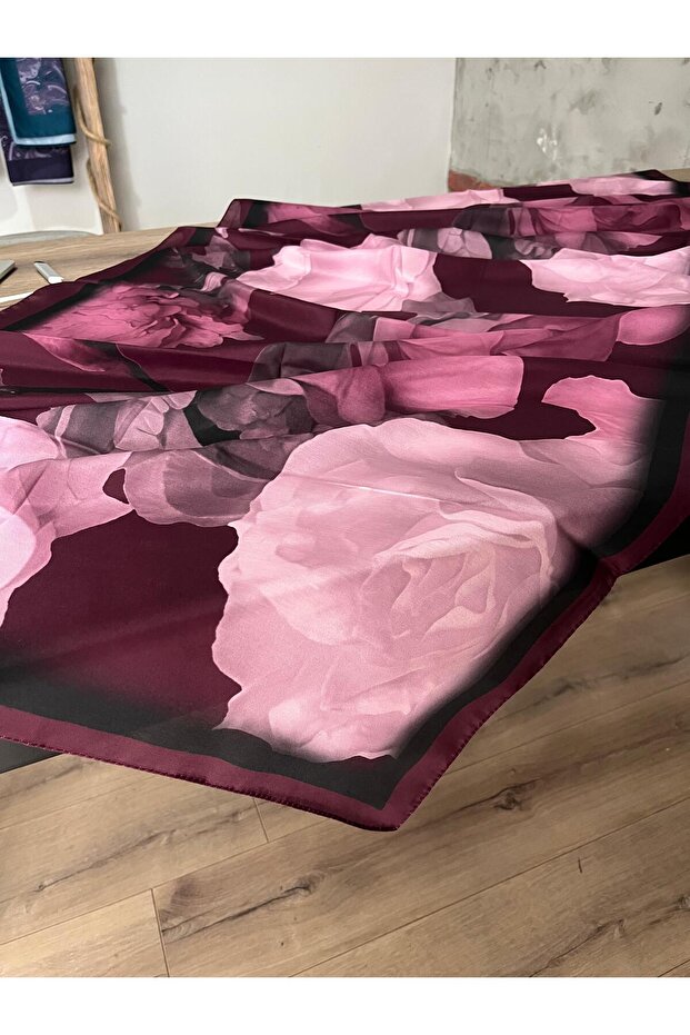 Lotus Desen Soft Mürdüm Şal - 5