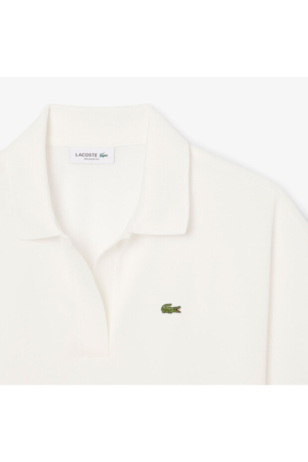 Kadın Relaxed Fit Polo Yaka Krem Polo - 6