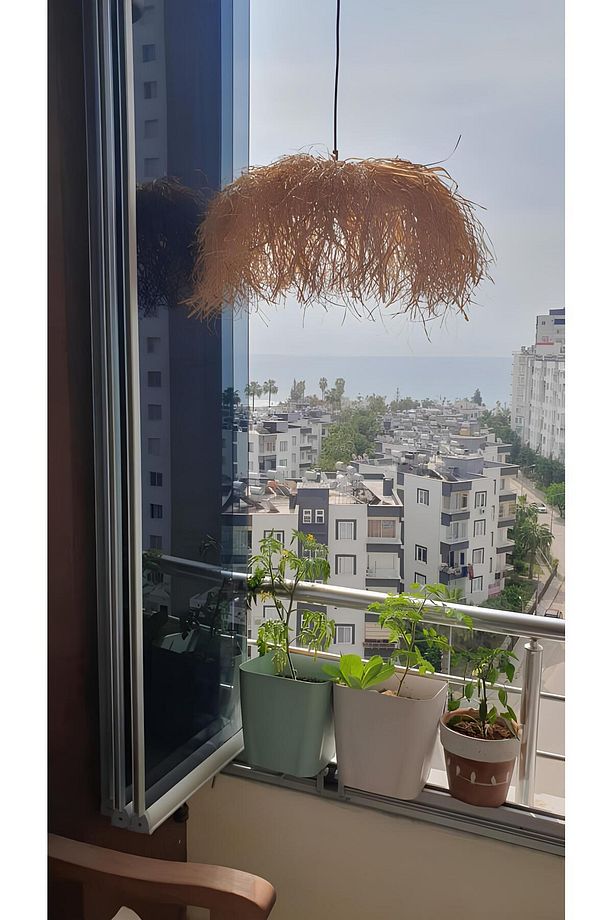 El Yapımı Doğal Bambu Avize | 45 cm | Rustik ve Bohem Tavan Lambası - 3