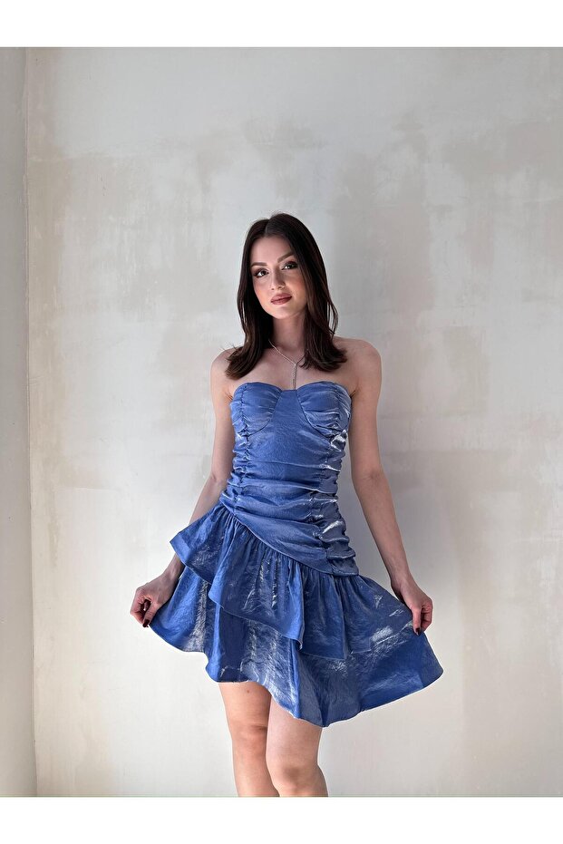BİLLY Mini Elbise 2302 - Mavi - 1