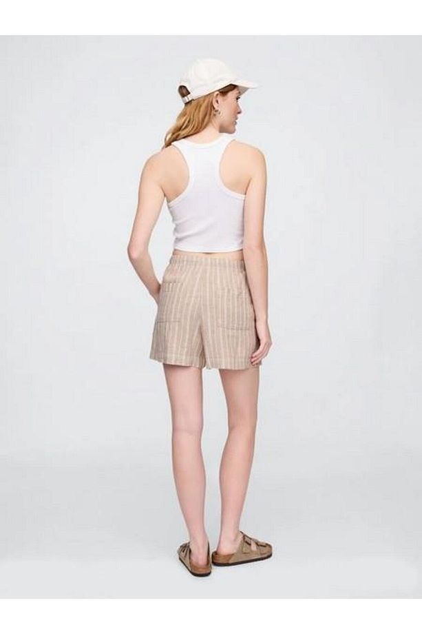 713422002 V-Linen 4 In Easy Po Stripe Kadın Şort - 5