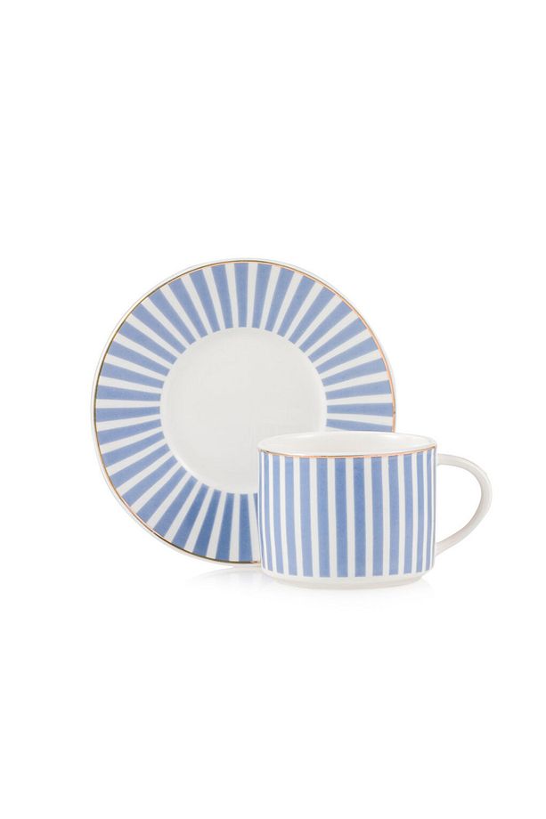LCW HOME Mavi Gold Çizgi Desenli 2 Kişilik Kahve Fincan Takımı 90 ml - 5