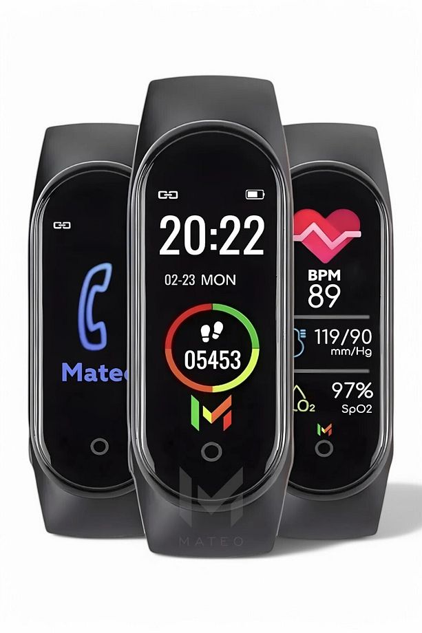 M6 Akıllı Bileklik 2025 | Renkli Ekranlı Akıllı Saat | Bluetooth | iOS Android Uyumlu | Adım Sayar - 1