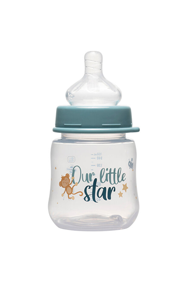 Wide Neck PP Bottle / Round Teat-S / Silicone / Our Little Star Blue 150ml