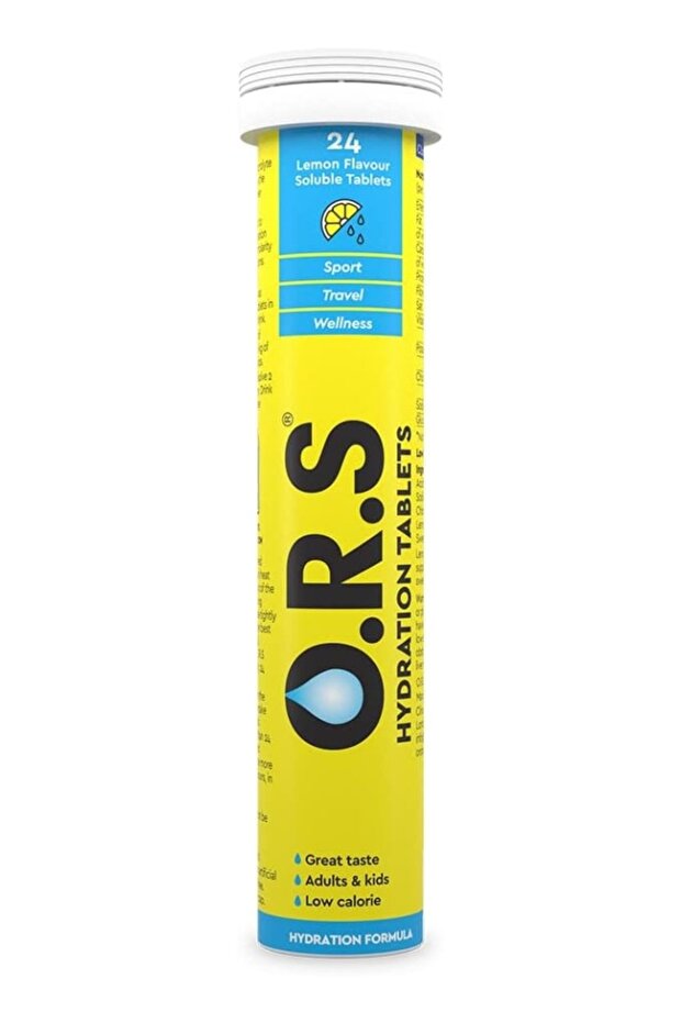 O.R.S Hydration Tablets - Soluble Sports Hydration Tablets with Natural Lemon Flavour, 24 Tablets