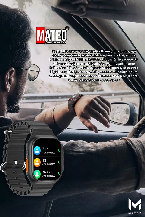 T900 ULTRA Akıllı Saat Siyah 49mm Bluetooth, Arama Özellikli, Sağlık Sensörlü, iOS & Android Uyumlu - 9