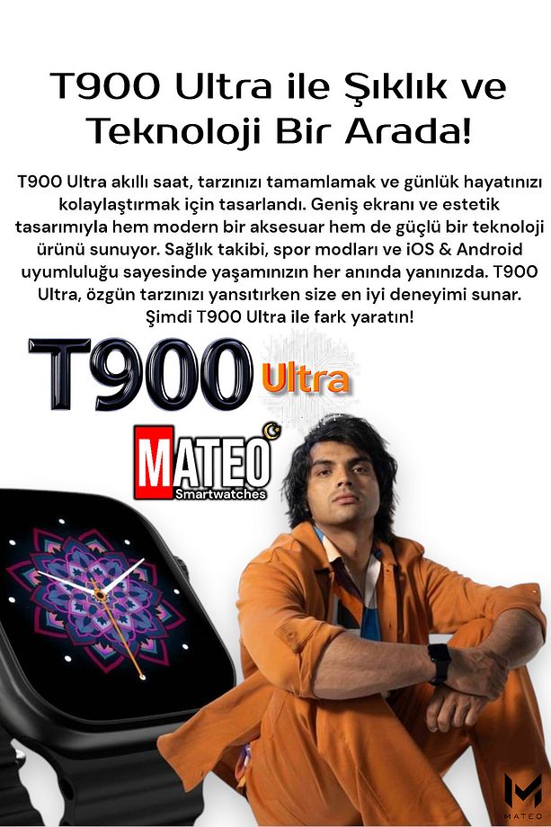 T900 ULTRA Akıllı Saat Siyah 49mm Bluetooth, Arama Özellikli, Sağlık Sensörlü, iOS & Android Uyumlu - 3