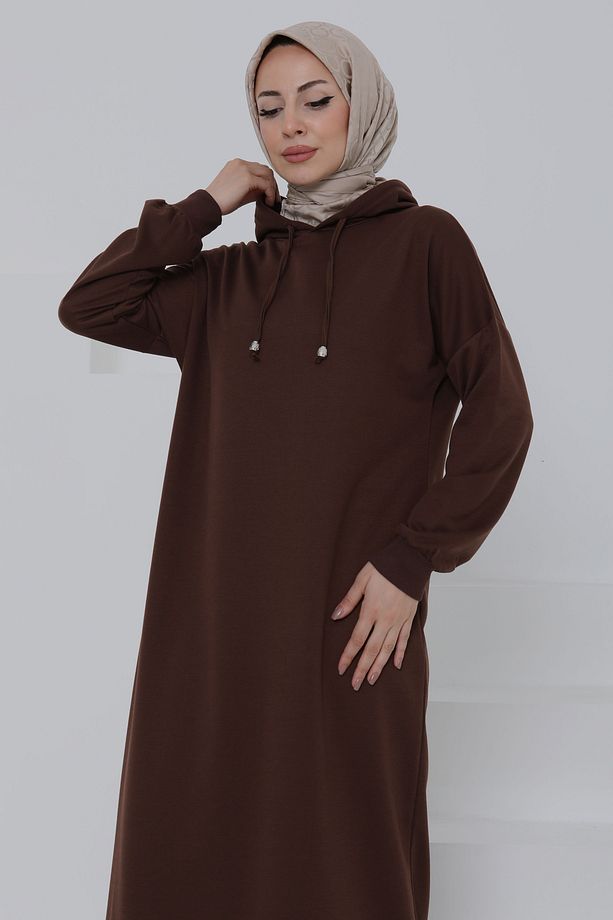 Armalı Elbise Kahve - 27049 - 3