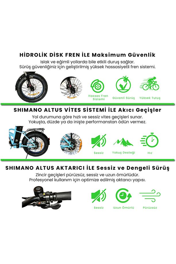 R-200 PRO Elektrikli Katlanabilir Bisiklet 10AH Shimano Altus Hidrolik Fren Şehir Bisikleti - 7