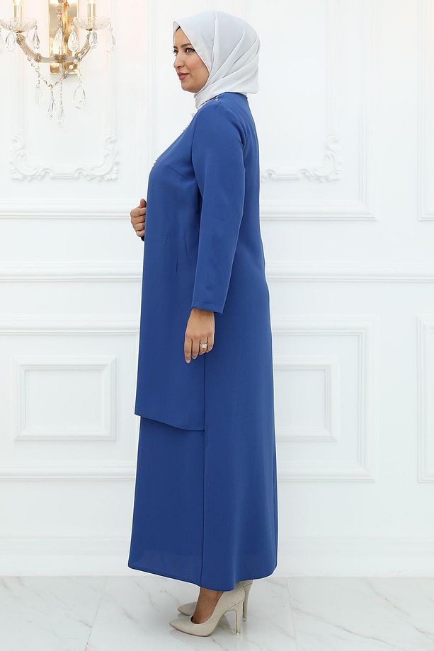 Nisa Abiye Elbise İndigo ISR918 - 3