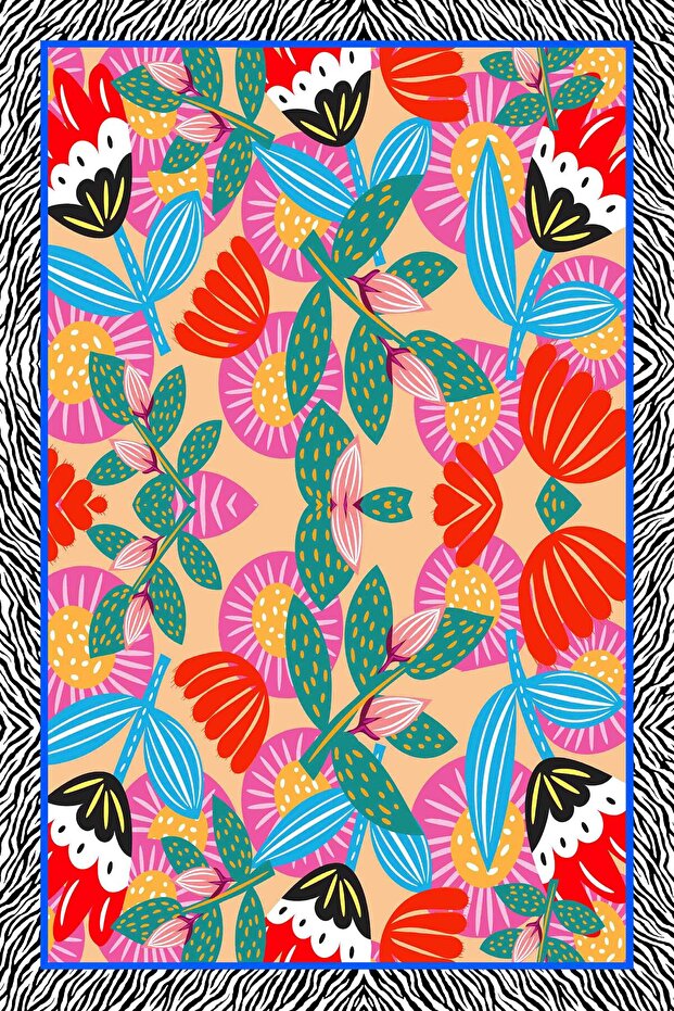 صوفية منقوشة بالزهور 100 × 150 سم