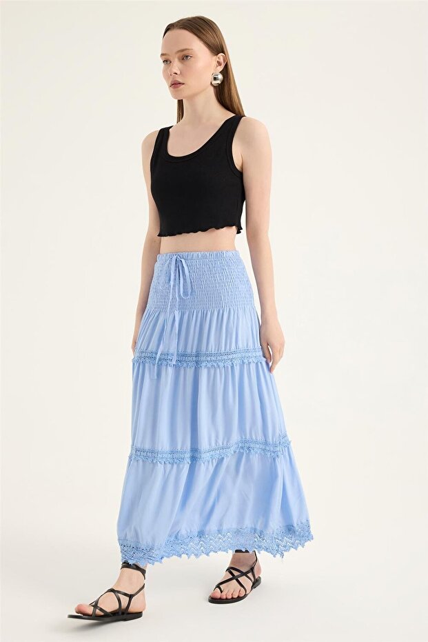 Dantel Şeritli Etek - 2