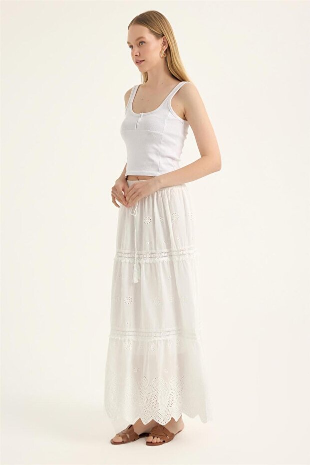 Fusta lungă festonată - 2