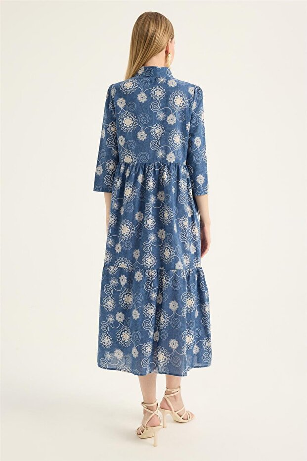 Motif Baskılı Elbise - 5