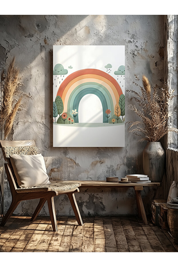 Bohemian Rainbow Kids Room Home Office Kitchen Living Room Wall Decoration Canvas Painting