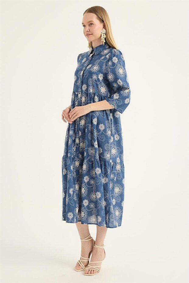 Motif Baskılı Elbise - 2