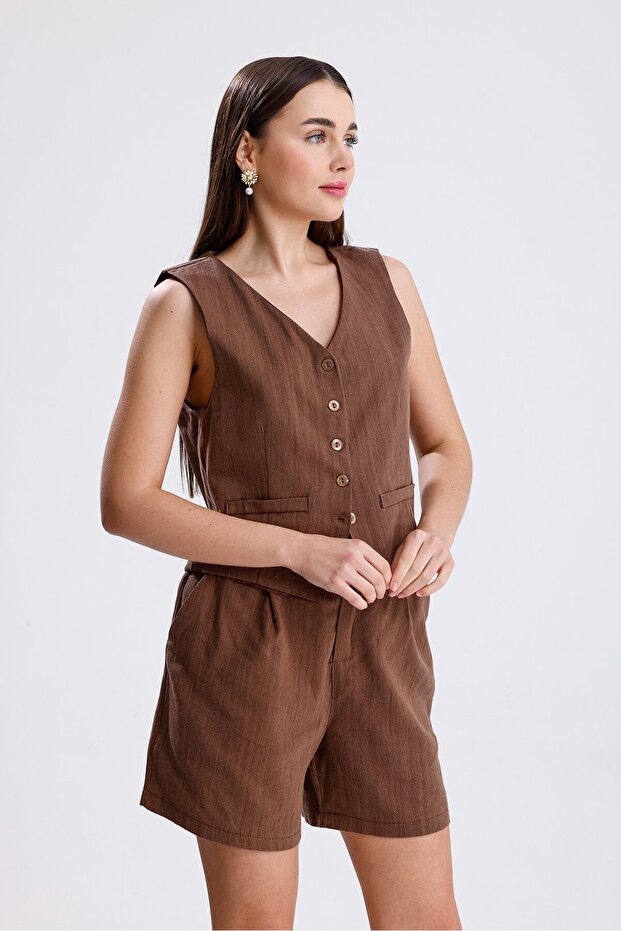 Linen Shorts Set