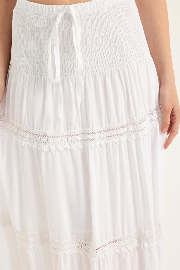 Dantel Şeritli Etek - 4