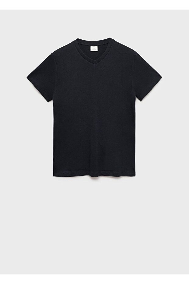 V yakalı tişört - 3