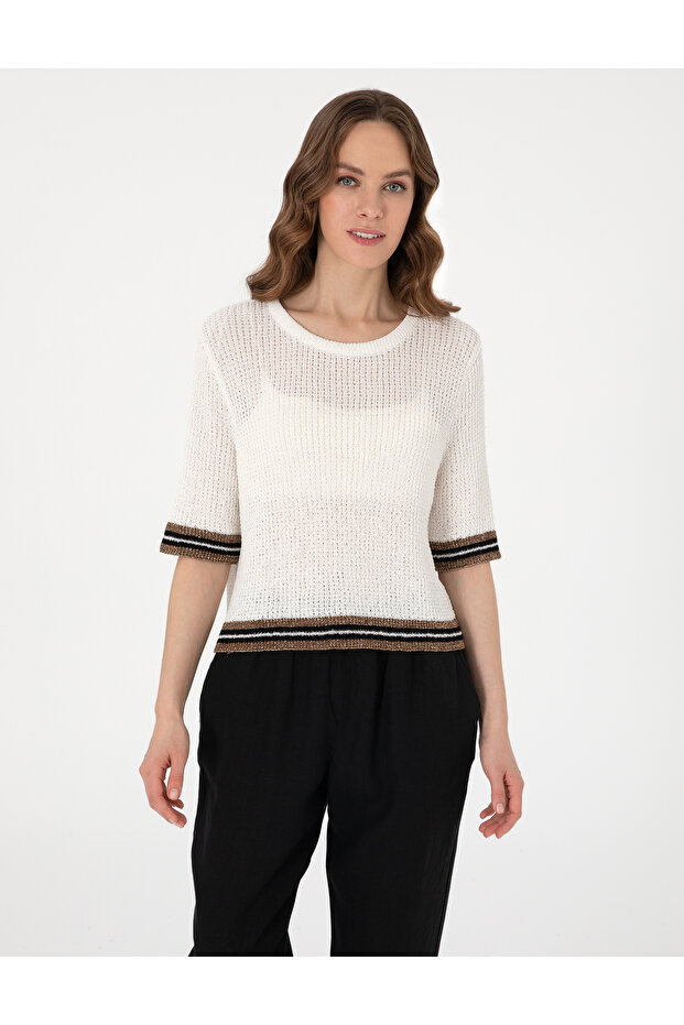 Ecru Regular Fit Knitwear T-Shirt 50306558-Vr019