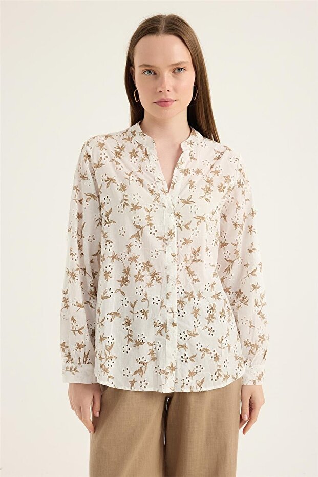 Çiçek Dalı Gömlek - 1