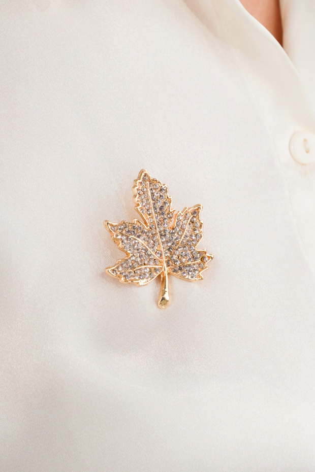 Taşlı Yaprak Broş - 3