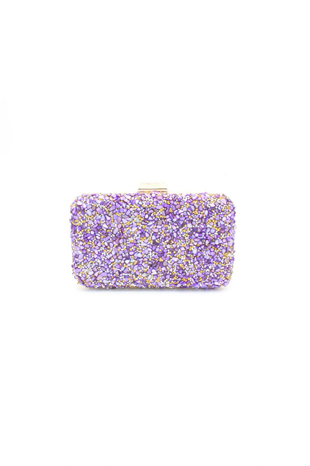 032 1700 Purple Stone Evening Dress Bag Evening Bag Clutch