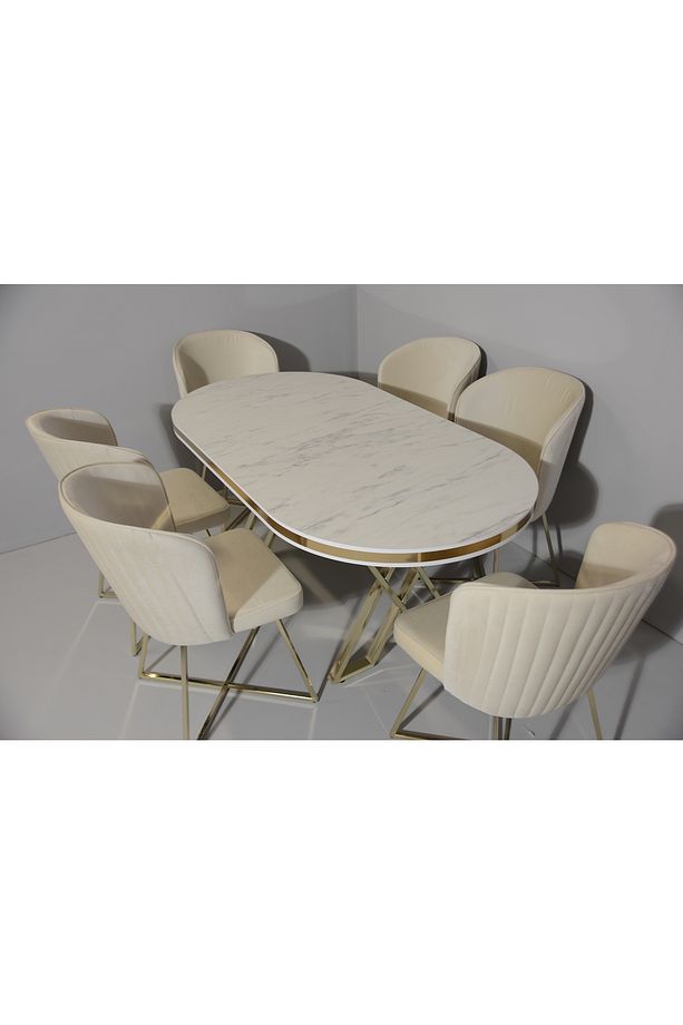 SALON VE MUTFAK YEMEK MASASI TAKIMI 90X170 ( MASA VE 6 SANDALYE ) - 5