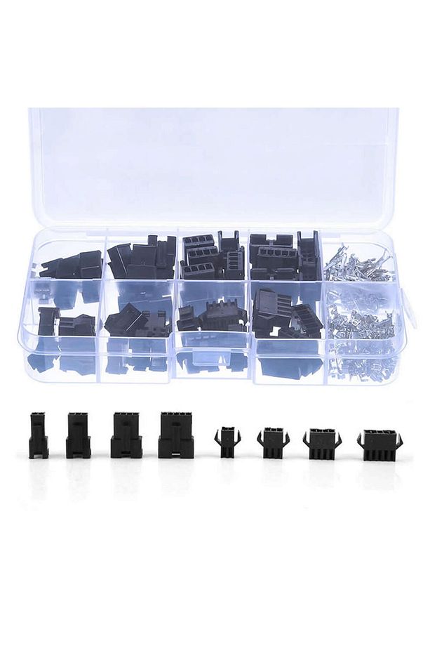 JST SM Konnektör Set 200 Parça Set Kutulu 2 3 4 5 Pin Erkek Dişi Terminal Konnektör Sıkmalı Pin - 6