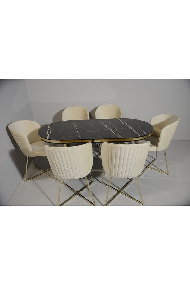 SALON VE MUTFAK YEMEK MASASI TAKIMI 90X170 ( MASA VE 6 SANDALYE ) - 7