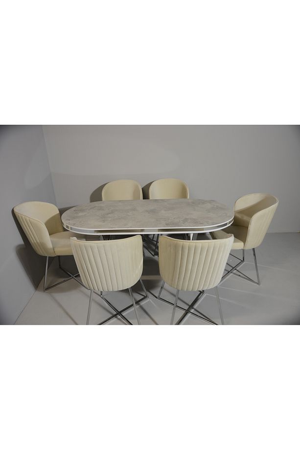 SALON VE MUTFAK YEMEK MASASI TAKIMI 90X170 ( MASA VE 6 SANDALYE ) - 6