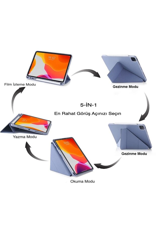 iPad 10Th Generation 2022 10.9” / 11Th Generation A16 2025 11” Compatible Smart Case with Pen Compartment and Sleep Mode - 6