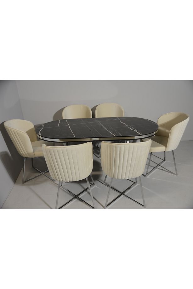 SALON VE MUTFAK YEMEK MASASI TAKIMI 90X170 ( MASA VE 6 SANDALYE ) - 9