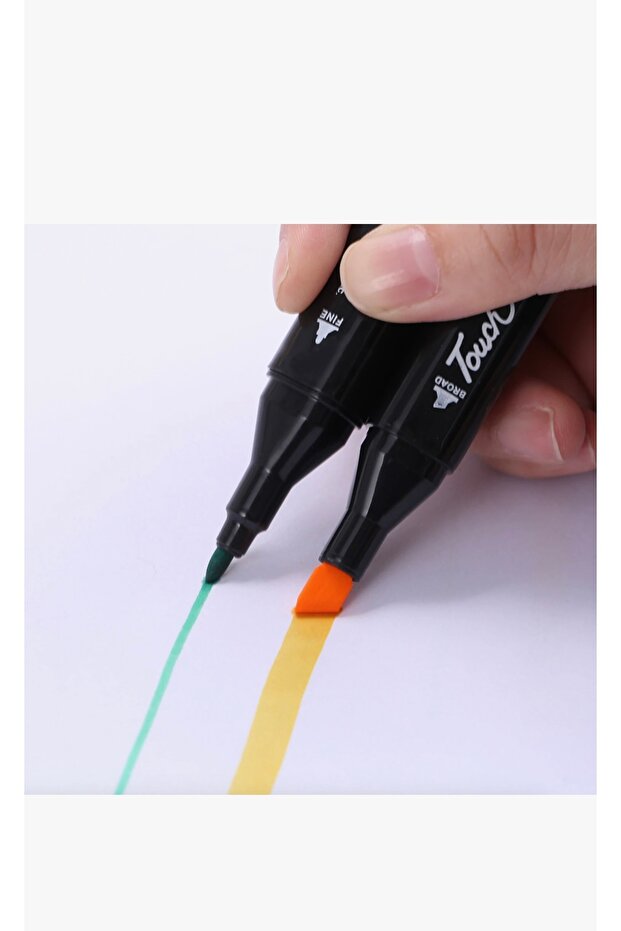6 Adet Çift Taraflı Touch Marker Kalem Seti-6 Farklı Profesyonel Renk - 4