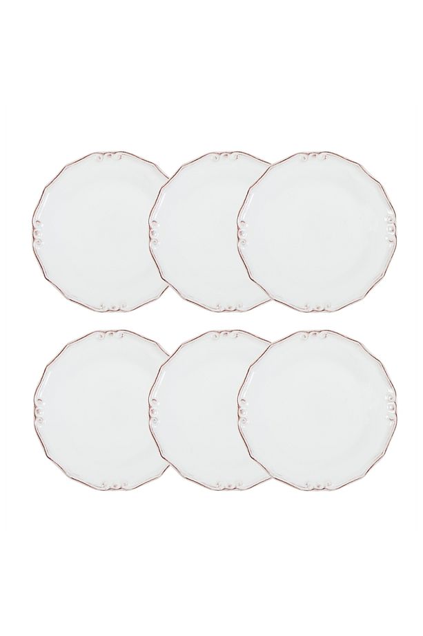 Ekru 6 Lı Servis Tabağı Seti - 25 Cm - 1