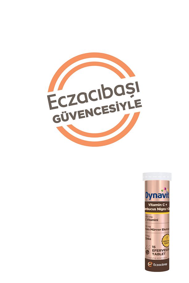 C Vitamini, Sambucus Nigra ve Çinko 15 Efervesan Tablet - 2'li Avantajlı Paket - 8