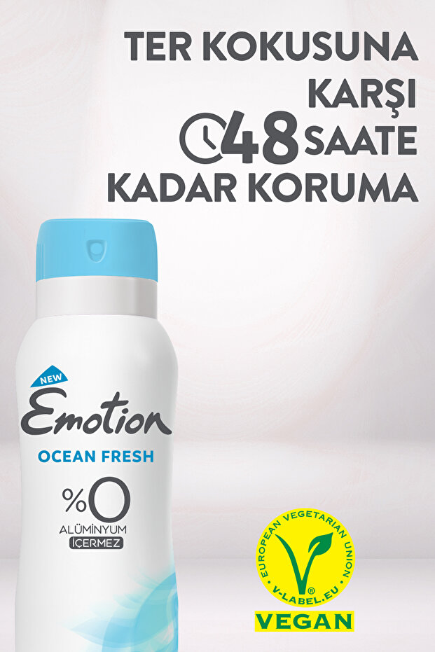 Ocean Fresh Kadın Alüminyumsuz Vegan Deodorant 5x200 Ml Hızlı Kurur, Leke Bırakmaz - 6