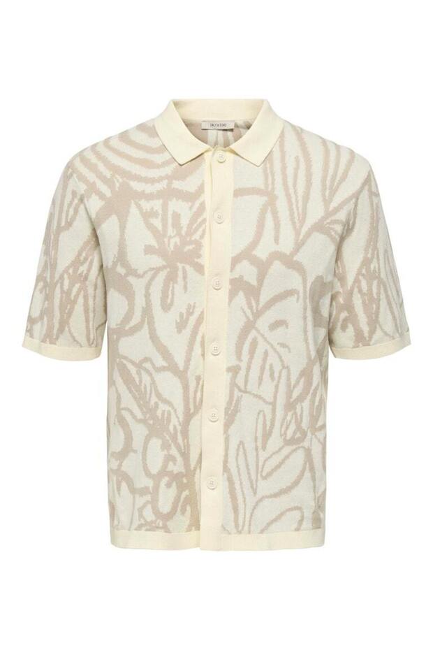 قميص - اللون البيج - مقاس عادي - 6