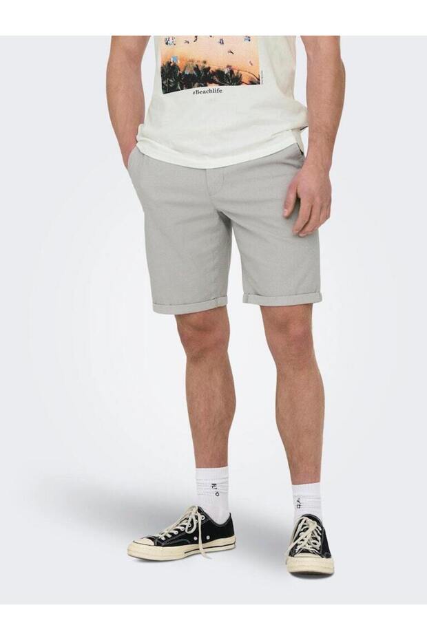Male woven shorts cotton