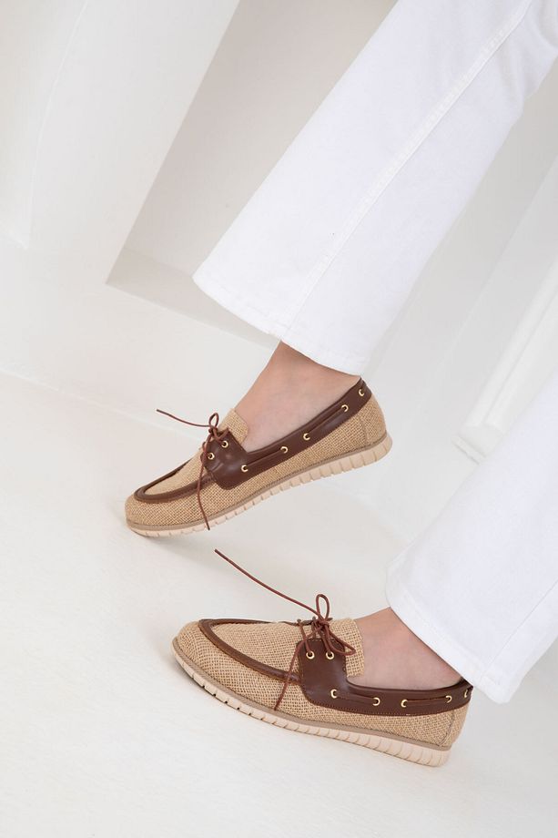 Hasır-Taba Kadın Loafer Ayakkabı 20572 - 4